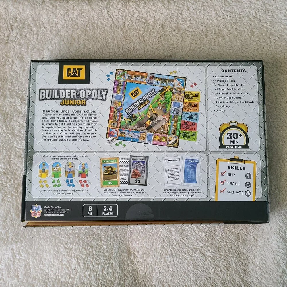 MasterPieces CAT Builder*opoly Junior Board Game